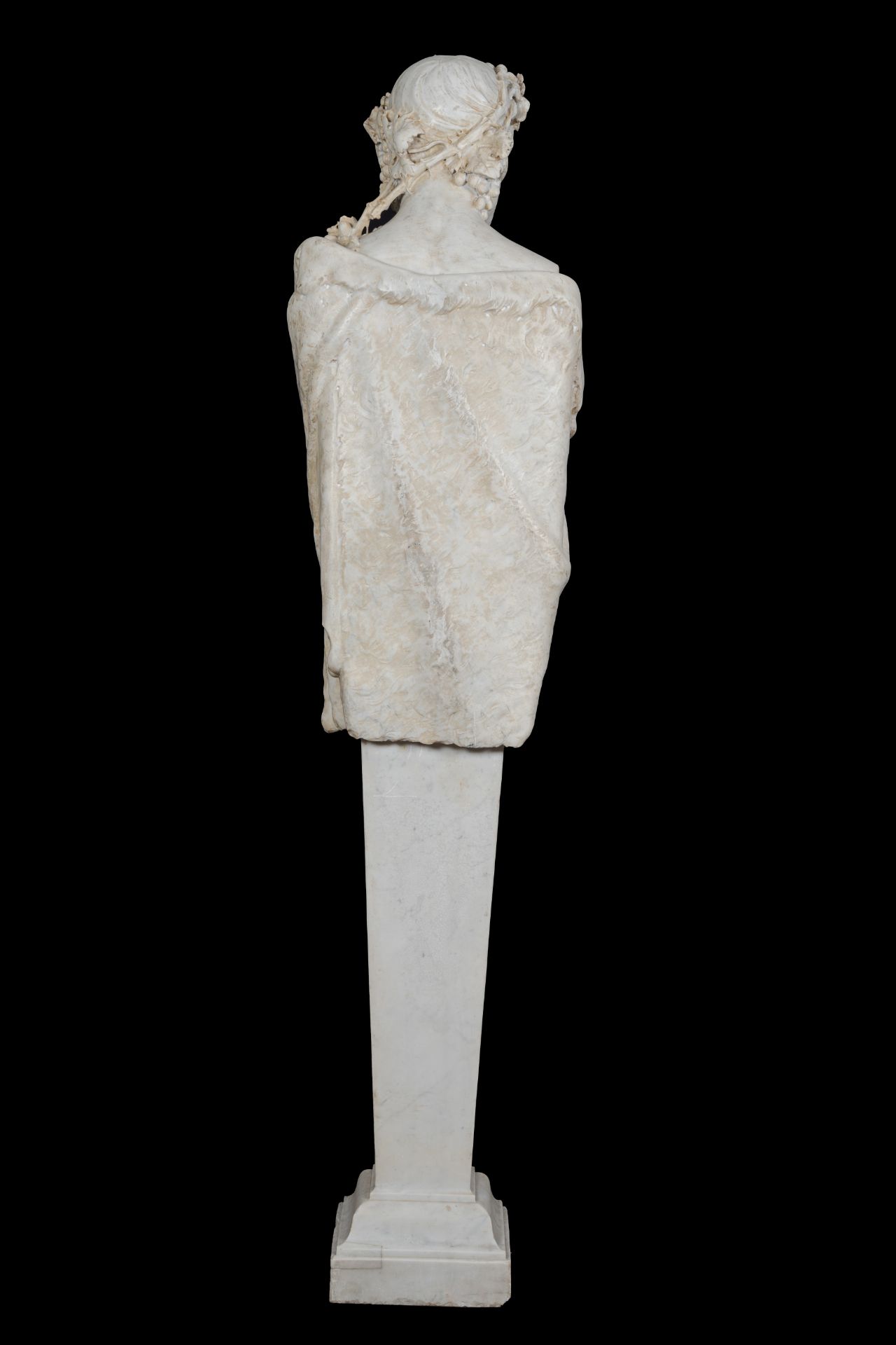 An impressive Italian white marble 'Pan' herm figure, possibly 17th C. - Image 4 of 13