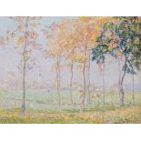 Modest Huys (1874 - 1932): 'Herfstmorgen' (Autumn morning), oil on canvas, dated 1913