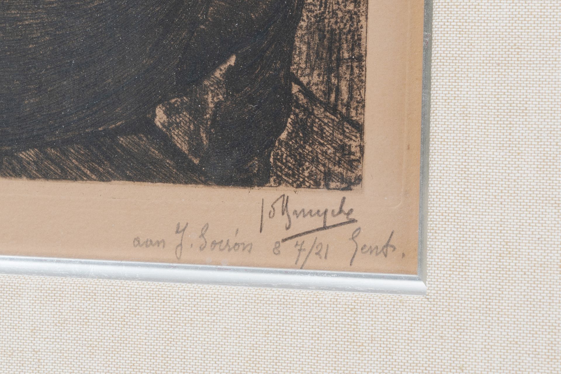 Jules de Bruycker (1870-1945): 'TheÃ¢tre Paradis' ('Kunstliefhebbers op het kiekenskot Gent'), etchi - Image 4 of 5