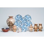 A varied collection of Japanese blue, white, Imari and Satsuma porcelain, Edo and later