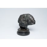 Domien Ingels (1881-1946): Turkey, brown patinated bronze on a wood base, bronze foundry Vindevogel-