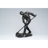 Oscar Laurent De Beul (1881-1929): The reaper, black patinated bronze, bronze foundry G. Paternotte-