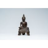 A Thai bronze Kamphaeng Phet style figure of Buddha, 19th C.