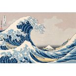 Katsushika Hokusai (1760-1849): The great wave off Kanagawa, Japanese Ukiyo-e woodblock print, secon