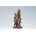 Emile Picault (1833-1915): 'Le souvenir', brown patinated bronze
