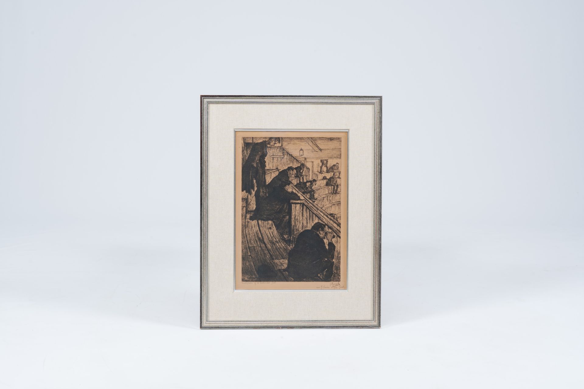 Jules de Bruycker (1870-1945): 'TheÃ¢tre Paradis' ('Kunstliefhebbers op het kiekenskot Gent'), etchi - Image 2 of 5