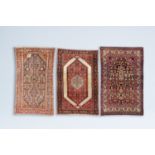 Three Oriental rugs, a.o. a Persian Bakshaish 'cypresses' rug, wool on cotton, first half 20th C.