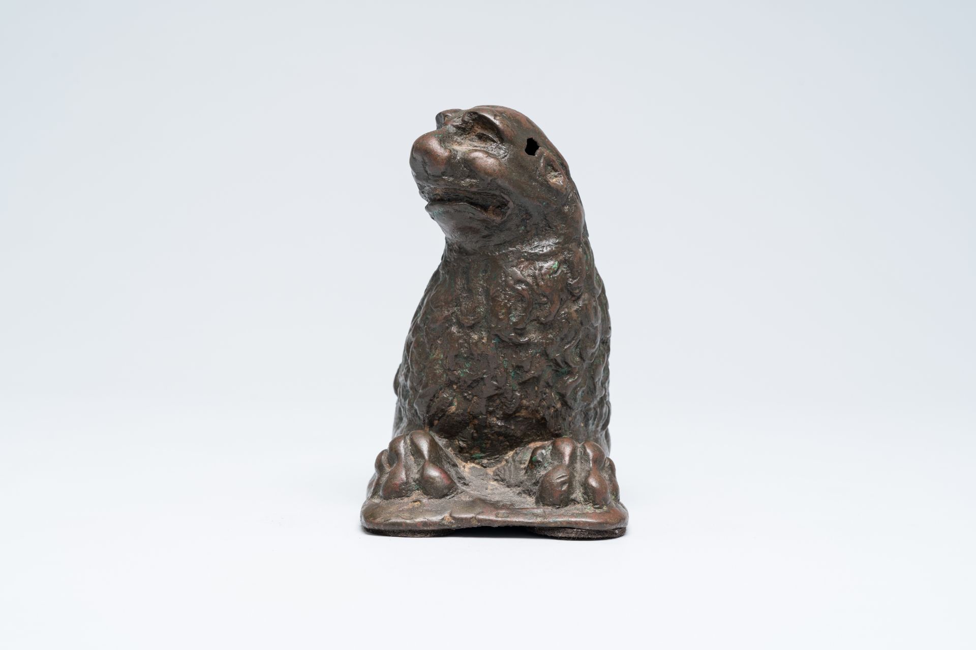 A North Italian Romanesque patinated bronze model of a lion, 13th C. - Image 3 of 7
