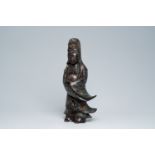 A Japanese champleve figure of Kannon, Meiji, 19th/20th C.