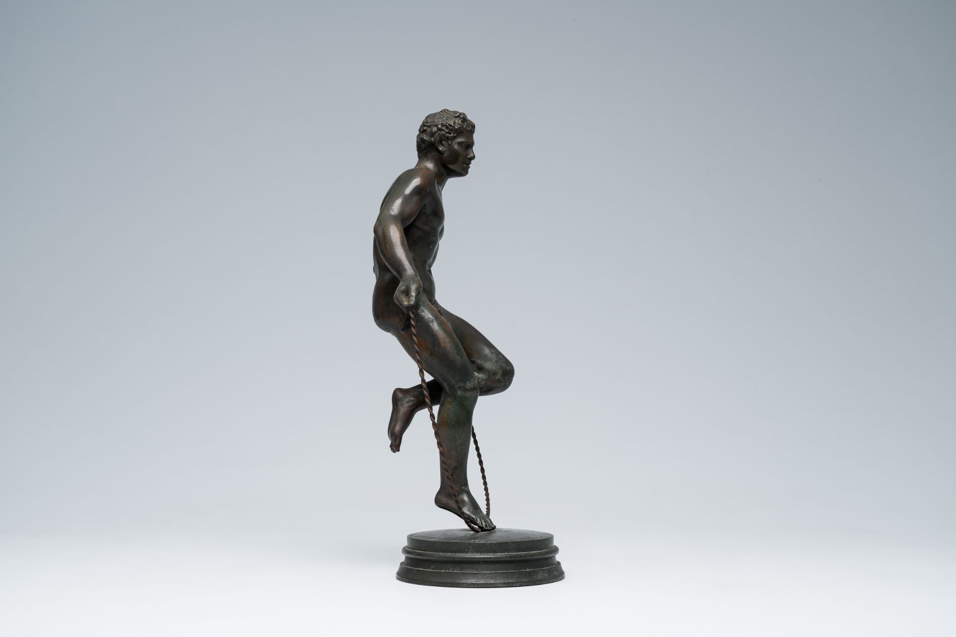 Augustin Courtet (1821-1891): A faun jumping rope, patinated bronze - Image 5 of 9