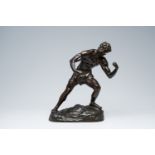 Jef Lambeaux (1852-1908): The boxer, brown patinated bronze, foundry mark R. Debraz Brussels