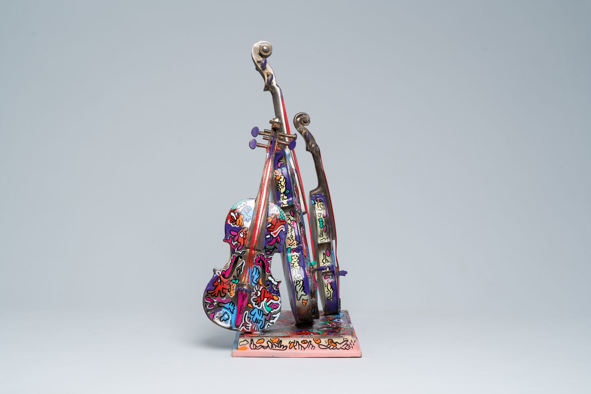 Joke Neyrinck (Jook Doodle, 1982): The love for music, bronze with acrylic and varnish, (2023) - Image 6 of 8