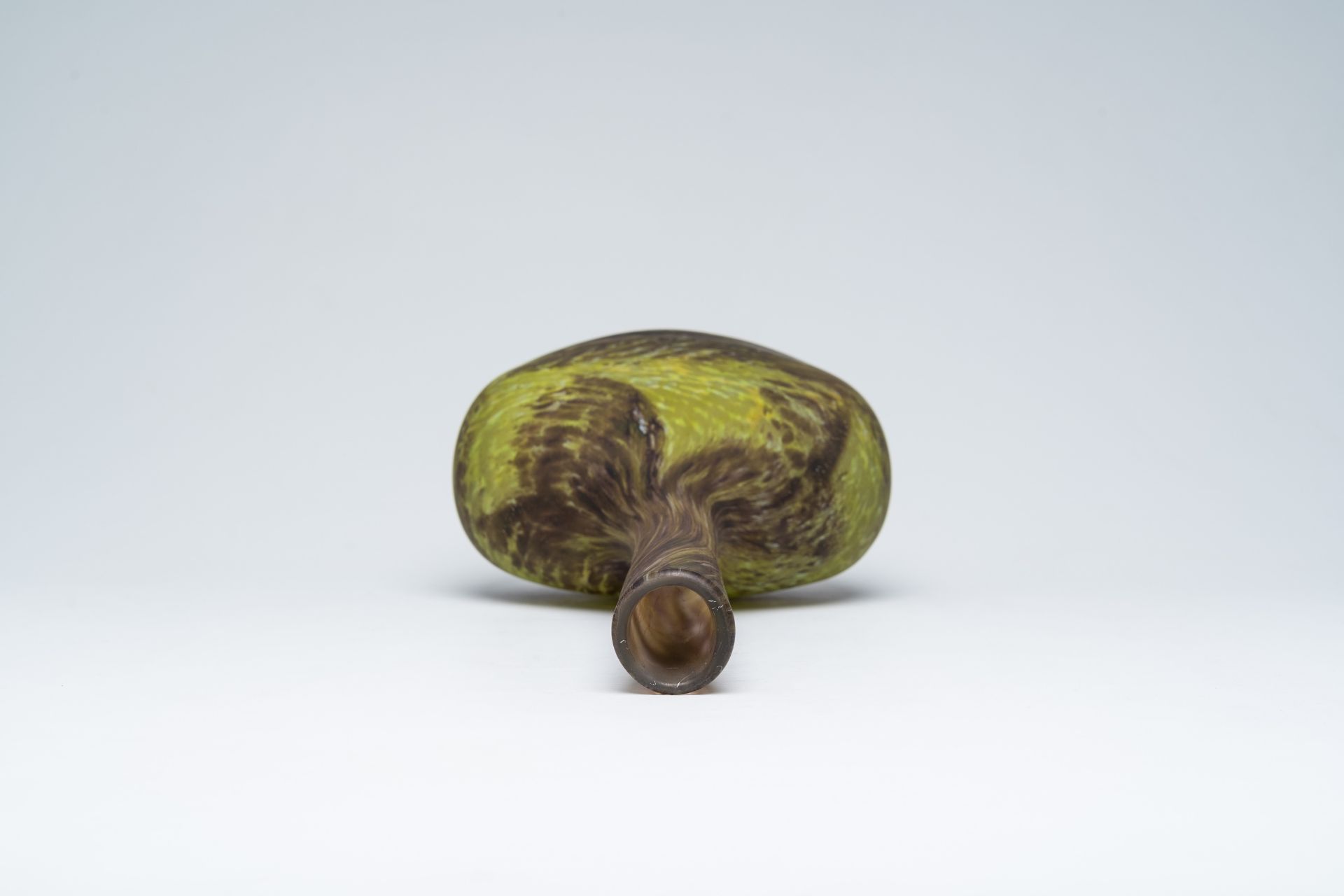 A French bottle shaped glass paste vase, marked Daum Nancy, 20th C. - Image 5 of 7