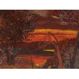 Leon Spilliaert (1881-1946): 'Parc au crepuscule, Ostende', oil on canvas, dated 1921