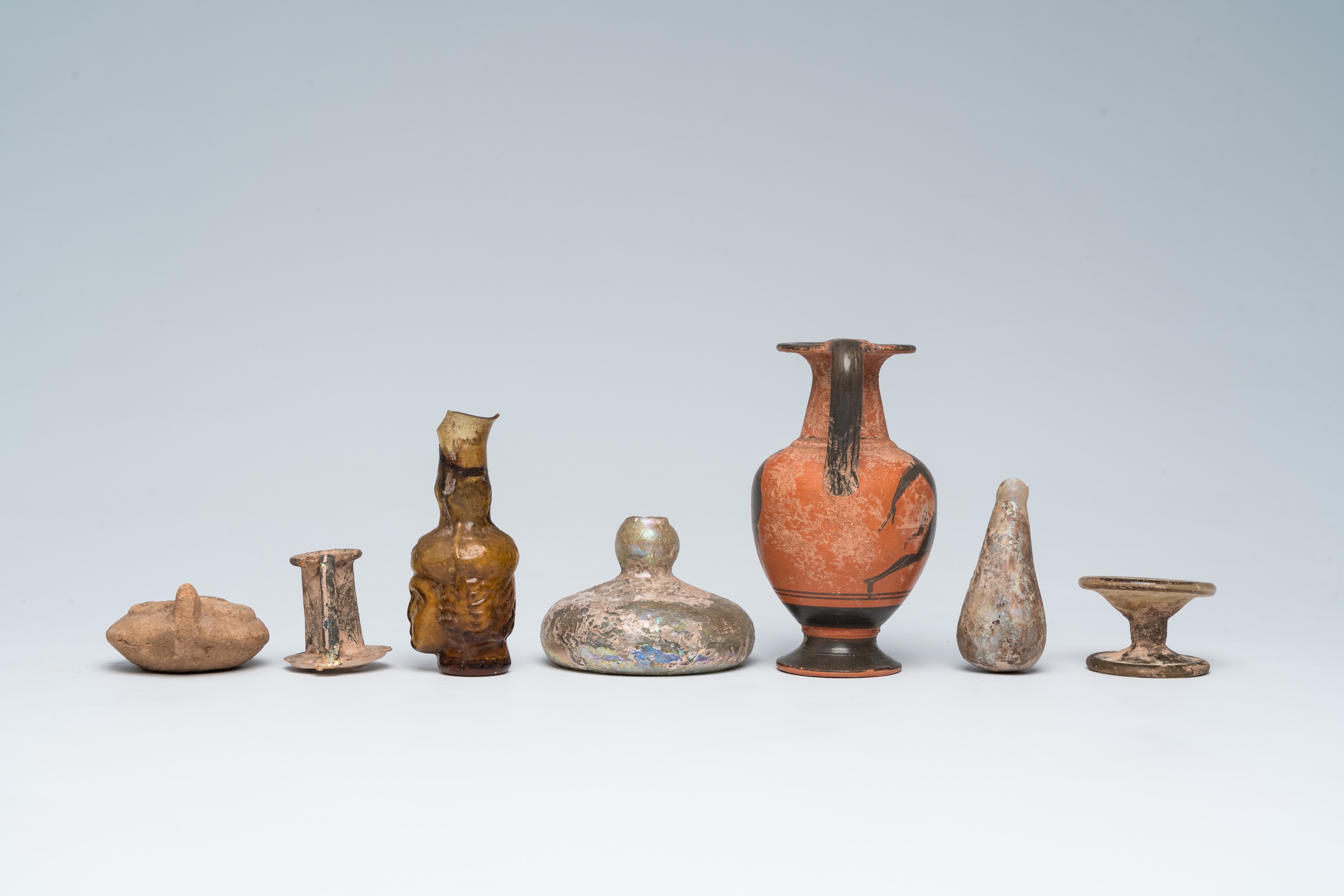 A varied collection of archaeological glass and pottery utensils and fragments, Greco-Roman period a - Image 5 of 7