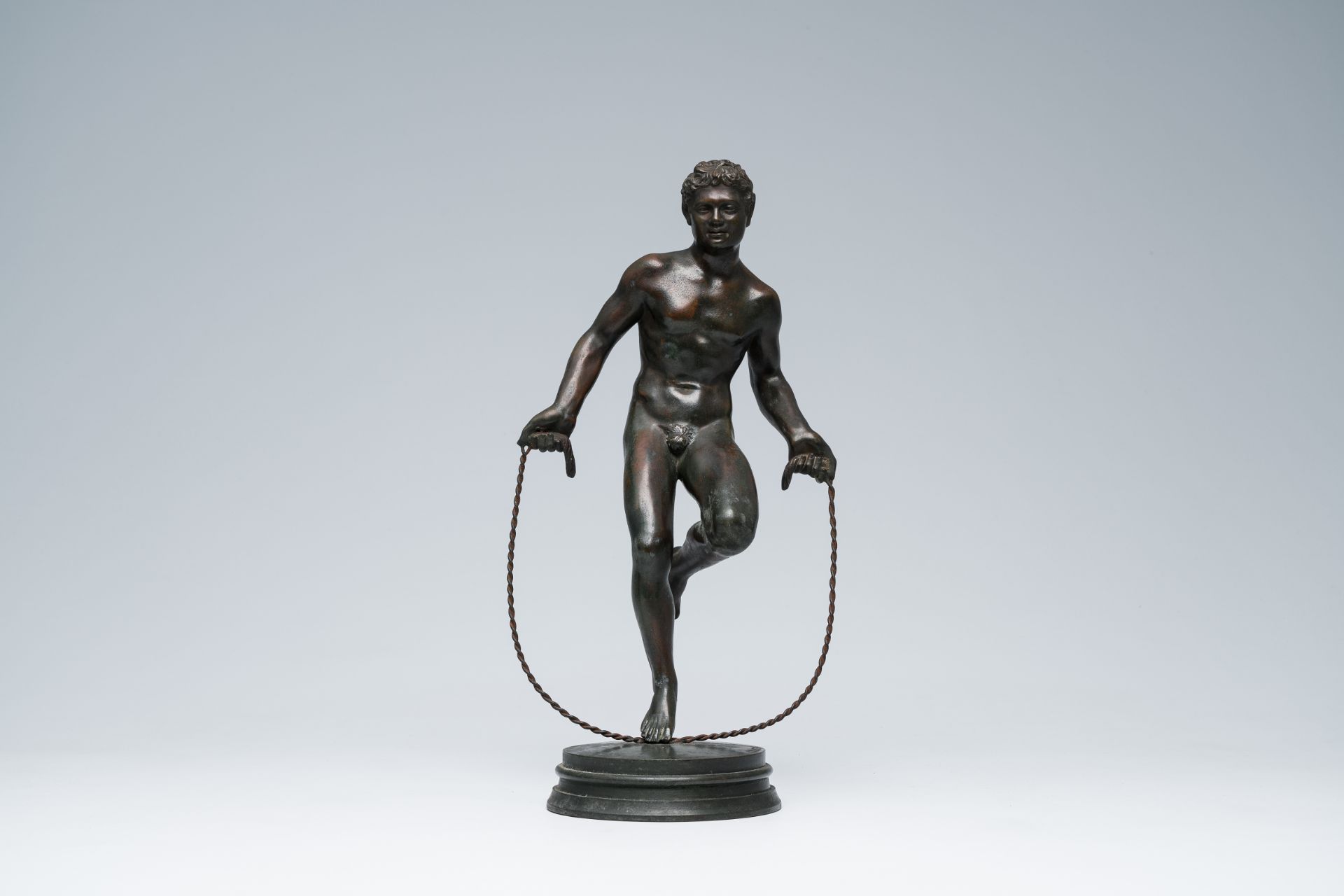 Augustin Courtet (1821-1891): A faun jumping rope, patinated bronze - Image 2 of 9