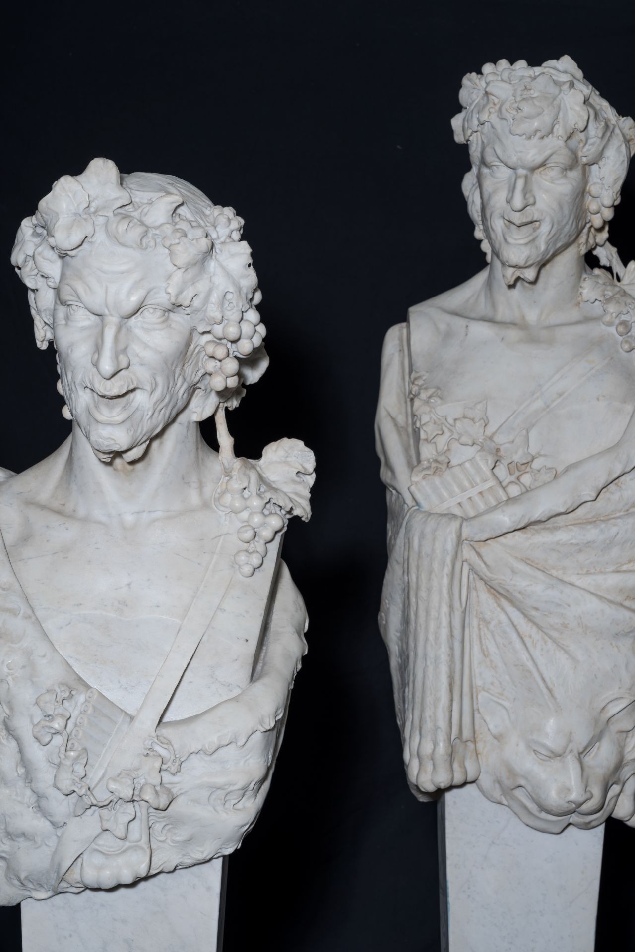 An impressive Italian white marble 'Pan' herm figure, possibly 17th C. - Image 12 of 13