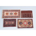 Four various Oriental rugs with geometric design, a.o. a Persian Taleghan rug, wool on cotton, 20th