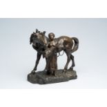 Antoine Bofill (ca. 1875-1925): 'Les deux amis', brown patinated bronze
