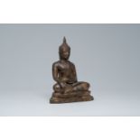 A gilt bronze figure of a seated Buddha, Thailand or Burma, 19th/20th C.