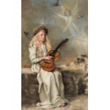 Jean-Baptiste Coene (1859-1946): Divine music, oil on panel, dated (18)92