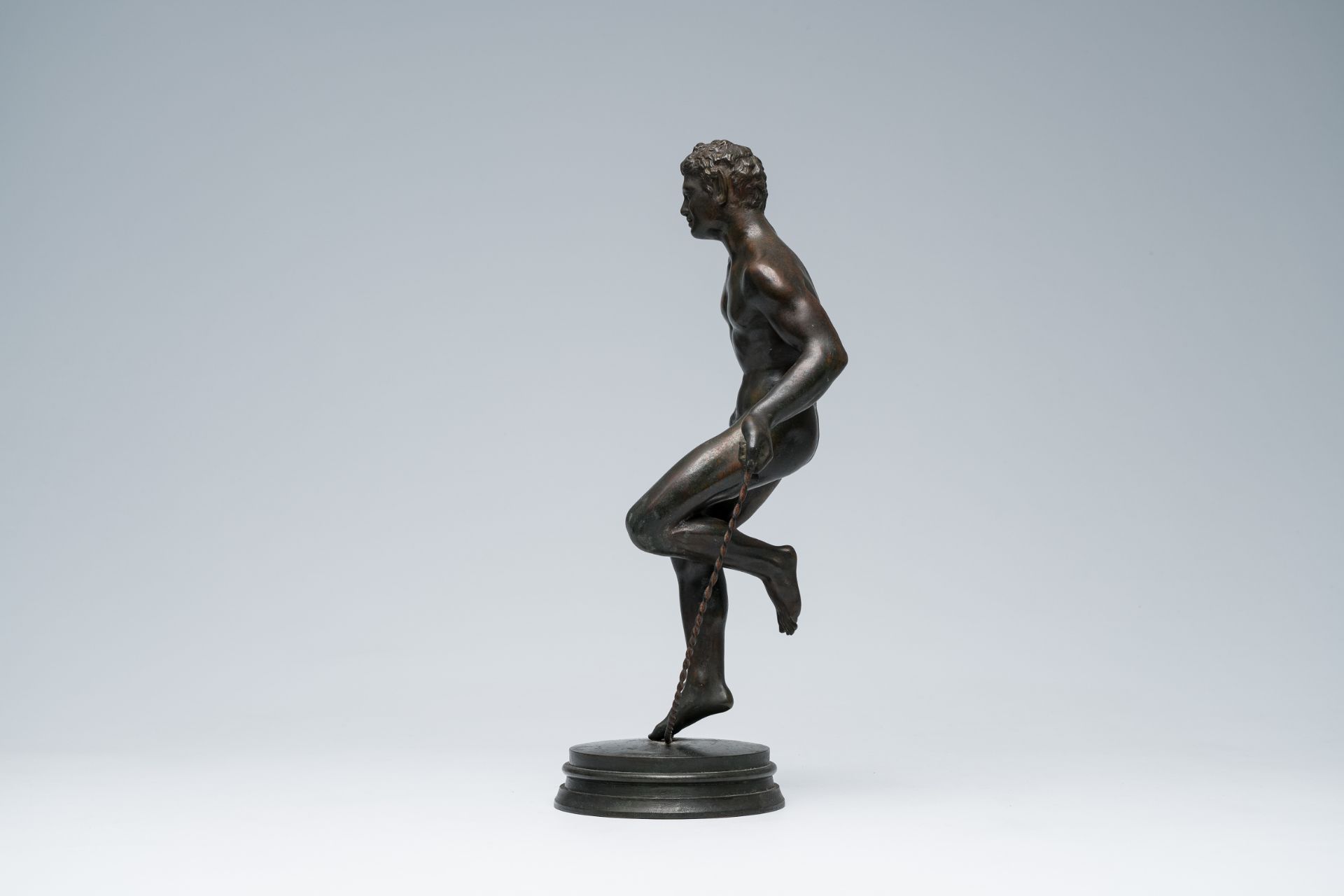 Augustin Courtet (1821-1891): A faun jumping rope, patinated bronze - Image 3 of 9