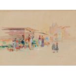 Rodolphe De Saegher (1871-1941): Market day, watercolour on paper