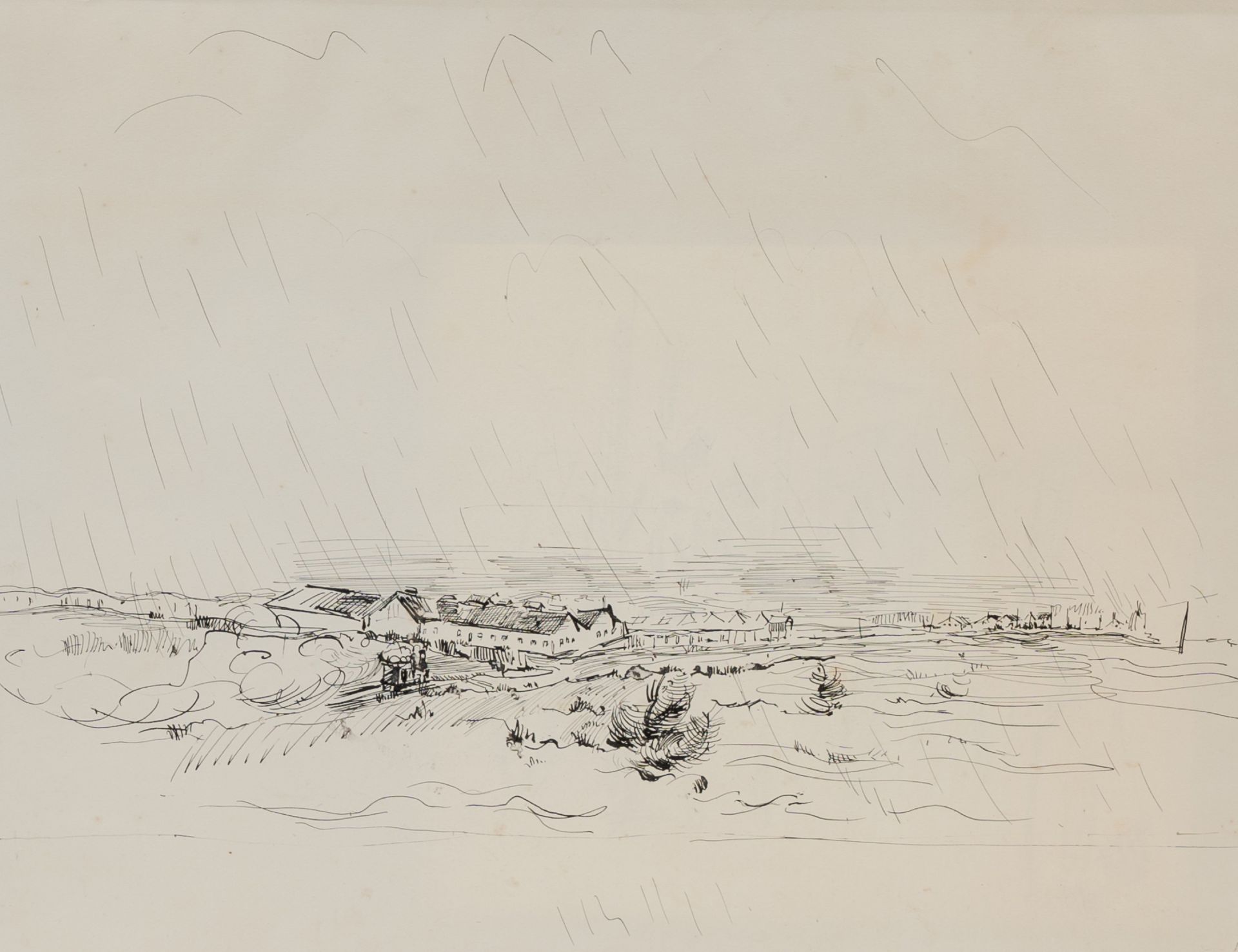 Rik Wouters (1882-1916): Coastal landscape, ink on paper