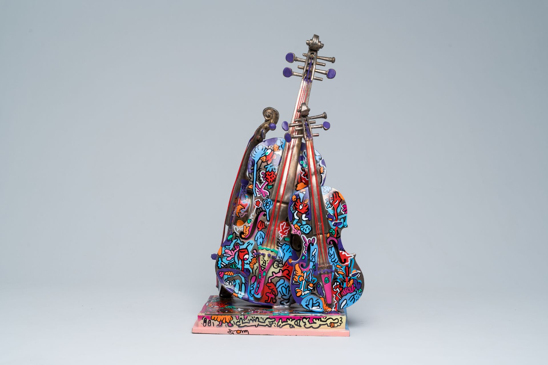 Joke Neyrinck (Jook Doodle, 1982): The love for music, bronze with acrylic and varnish, (2023) - Image 3 of 8