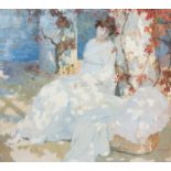 Frans Van Holder (1881-1919): 'Symphonie en bleue', oil on canvas, dated 1912