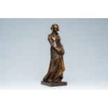 Eugene Antoine Aizelin (1821-1902): 'Marguerite', brown patinated bronze