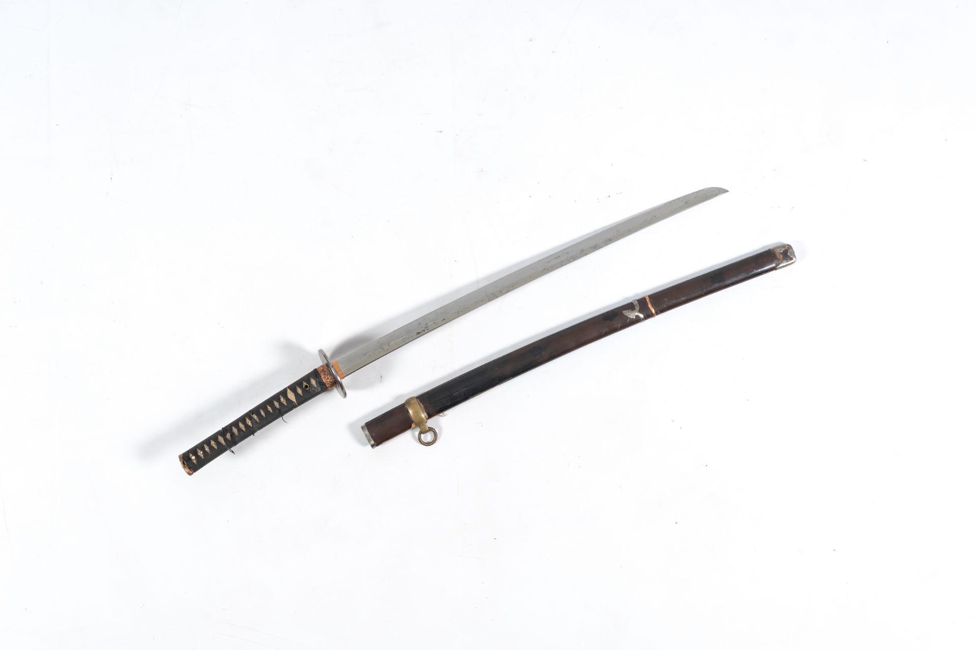 A Japanese katana with matching lacquered saya or scabbard, 19th/20th C. - Image 3 of 3