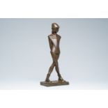 L. Goossens (?): Till Eulenspiegel, brown patinated bronze, dated (19)70