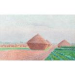 Anna De Weert (1867-1950): Haystacks in Afsnee, oil on canvas, dated (18)98