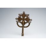 A Coptic orthodox brass processional cross, Gondar, Ethiopia, probably 19th C.