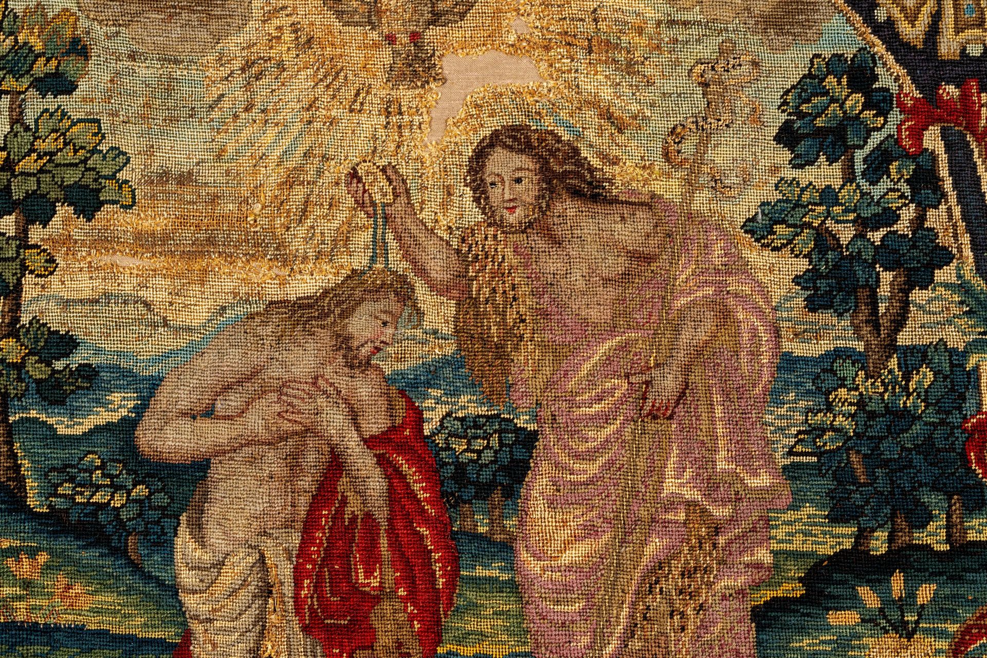 Two wall tapestries and a fragment with religious scenes, Flanders and England, 17th C. - Image 4 of 5