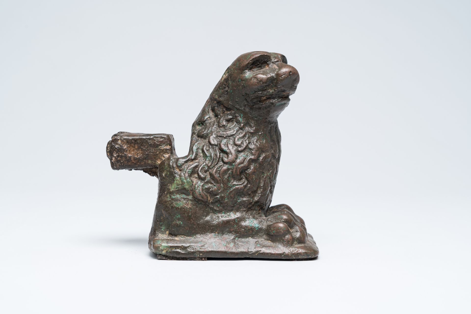 A North Italian Romanesque patinated bronze model of a lion, 13th C. - Image 2 of 7