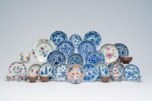 A varied collection of Chinese blue, white, famille rose and Imari style porcelain, 18th/19th C.