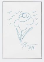 Jeff Koons (1955): Flower, felt pen on paper, dated (20)14