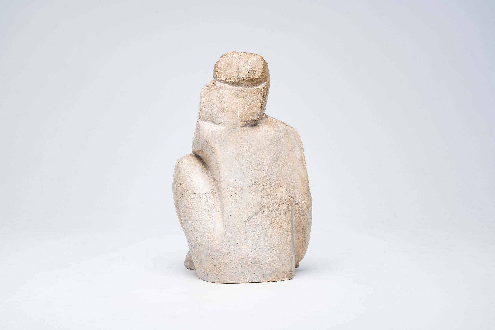 Jozef Cantre (1890-1957): Seated nude, gray patinated plaster - Image 3 of 7