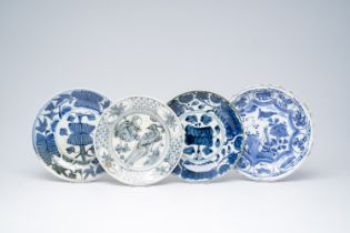Two Chinese and two Japanese blue and white plates, Ming and Edo, 16th/17th C.