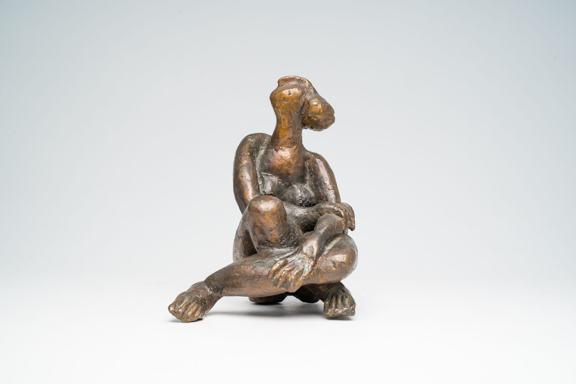 Livia Canestraro (1936): Seated nude, brown patinated bronze - Image 2 of 8
