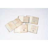 Five various Ghent Comptoir Almanacs, 1741-1834