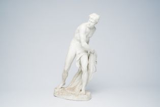 A French biscuit 'fisherman' figure, probably Sevres, 19th/20th C.