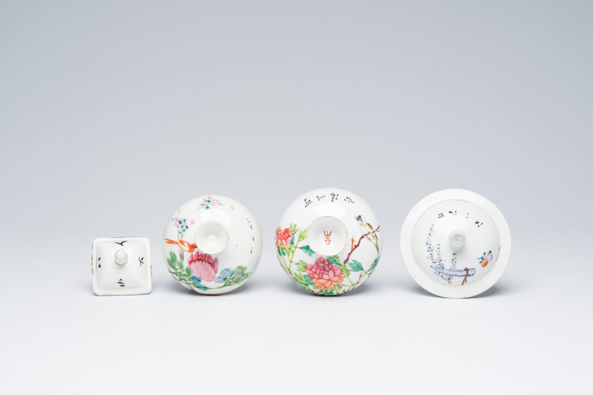 A varied collection of Chinese famille rose, blue, white, qianjiang cai and iron-red porcelain, 19th - Image 8 of 21
