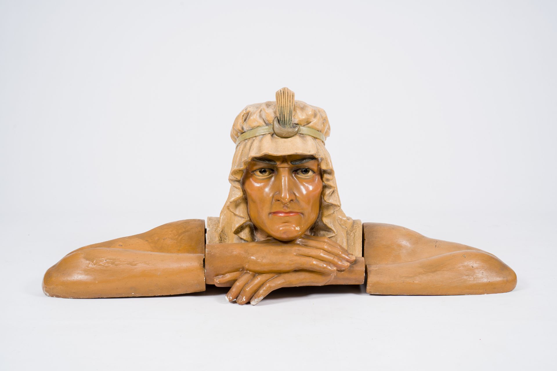 A polychrome plaster bust of Rudolph Valentino as 'The Young Radjah', 1920's - Image 2 of 9