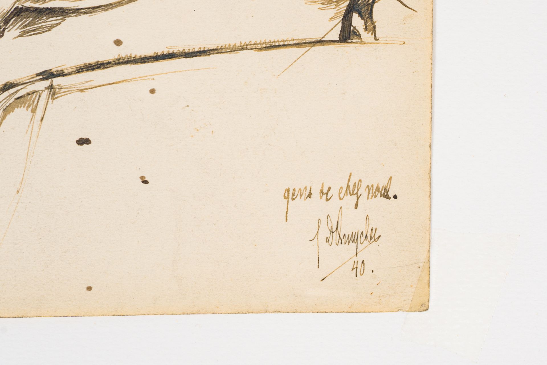 Jules De Bruycker (1870-1945): 'Gens de chez nous', ink on paper, dated (19)40 - Image 3 of 3