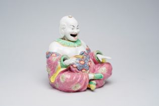 A French Samson famille rose porcelain nodding-head mandarin figure, Paris, 19th/20th C.