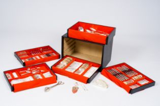 A German 199-piece silver-plated cutlery set with matching box, 20th C.