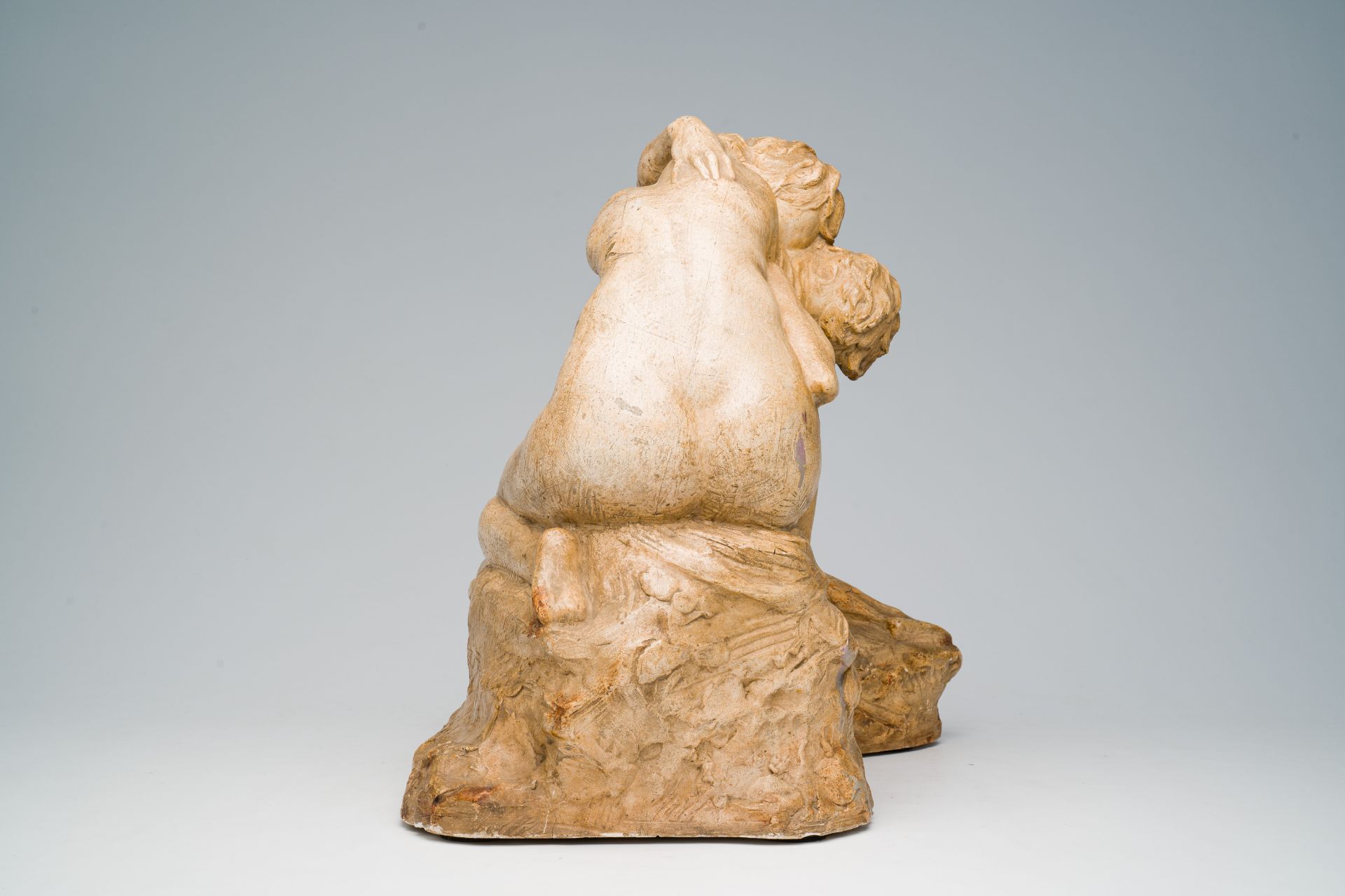 Cesar Schroevens (1884-1972): The embrace, patinated plaster, dated 1943 - Image 7 of 11